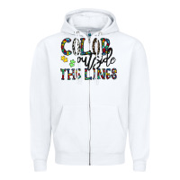 White color outside the lines Zipper Hoodie - CowhideDigitalArt