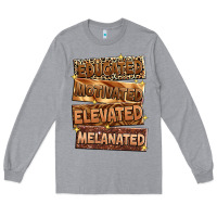 Heather Grey Educated motivated elevated melanated Long Sleeve Tee - Zillion Design Studio