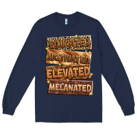 Navy Educated motivated elevated melanated Long Sleeve Tee - Zillion Design Studio