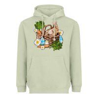Matcha easter bunny in basket wıth carrot and eggs Heavyweight Hoodie - AdoDesignShop