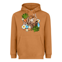 Meerkat easter bunny in basket wıth carrot and eggs Heavyweight Hoodie - AdoDesignShop