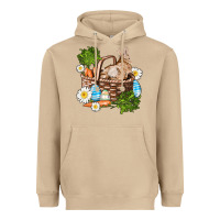 Mushroom easter bunny in basket wıth carrot and eggs Heavyweight Hoodie - AdoDesignShop