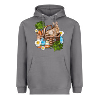 Easter Bunny In Basket Wıth Carrot And Eggs Heavyweight Hoodie | Teevron