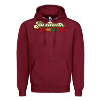 Burgundy juneteenth free ish since 1865 Zipper Hoodie - HRA Design Shop