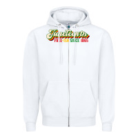 White juneteenth free ish since 1865 Zipper Hoodie - HRA Design Shop