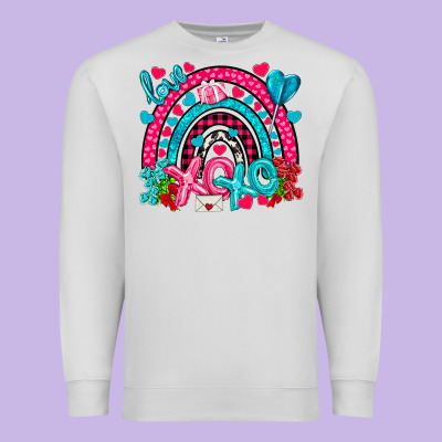 Xo Xo Rainbow Valentine Premium Sweatshirt Designed By Nancycooperartshop