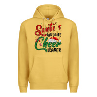 Antique Gold santa s favorite cheer leader Premium Hoodie - MaliasSmallBusiness