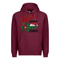 Burgundy santa s favorite cheer leader Premium Hoodie - MaliasSmallBusiness