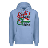 Colony Blue santa s favorite cheer leader Premium Hoodie - MaliasSmallBusiness