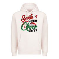 Pale Pink santa s favorite cheer leader Premium Hoodie - MaliasSmallBusiness