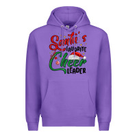 Purple santa s favorite cheer leader Premium Hoodie - MaliasSmallBusiness
