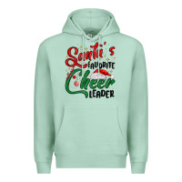 Seafoam santa s favorite cheer leader Premium Hoodie - MaliasSmallBusiness