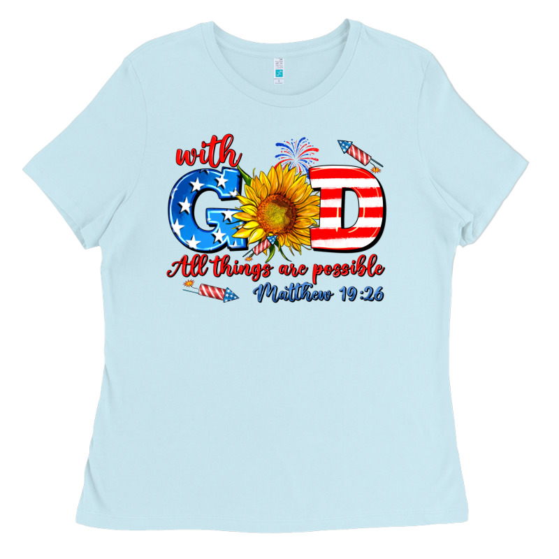 With God All Things Are Possible Usa Ladies Tee by AdoDesignShop | Teevron