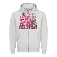 Dove Grey I Am Dreaming Of A Pink Christmas Zipper Hoodie - FaDigitalArtStudio