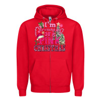 Red I Am Dreaming Of A Pink Christmas Zipper Hoodie - FaDigitalArtStudio