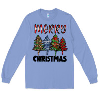 Colony Blue merry christmas trees Long Sleeve Tee - RanaPortraitStore