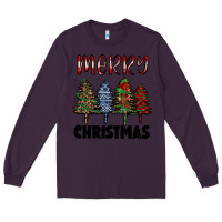 Plum merry christmas trees Long Sleeve Tee - RanaPortraitStore