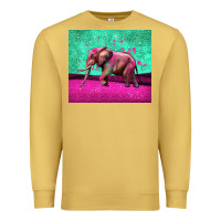 Antique Gold colorful elephant Premium Sweatshirt - LillyAllenDesigns