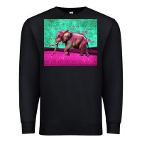 Black colorful elephant Premium Sweatshirt - LillyAllenDesigns