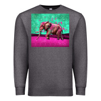 Charcoal Heather colorful elephant Premium Sweatshirt - LillyAllenDesigns