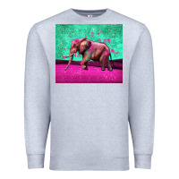 Heather Grey colorful elephant Premium Sweatshirt - LillyAllenDesigns