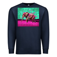 Navy colorful elephant Premium Sweatshirt - LillyAllenDesigns