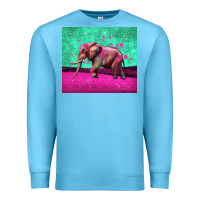 Ocean Blue colorful elephant Premium Sweatshirt - LillyAllenDesigns