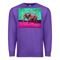 Purple colorful elephant Premium Sweatshirt - LillyAllenDesigns