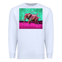 White colorful elephant Premium Sweatshirt - LillyAllenDesigns