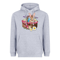 Heather Grey easter bunny and basket Heavyweight Hoodie - AdoDesignShop