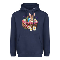 Navy easter bunny and basket Heavyweight Hoodie - AdoDesignShop