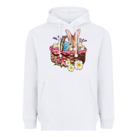 White easter bunny and basket Heavyweight Hoodie - AdoDesignShop