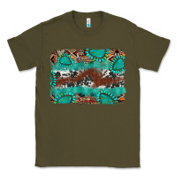 Army Green cowhide gemstone leather background Classic Tee - FaDigitalArtStudio