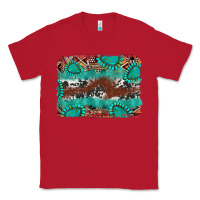 Red cowhide gemstone leather background Classic Tee - FaDigitalArtStudio