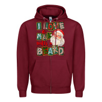 Burgundy I Love A Man With A Beard Zipper Hoodie - FaDigitalArtStudio