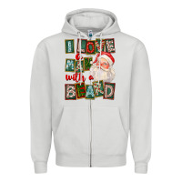 Dove Grey I Love A Man With A Beard Zipper Hoodie - FaDigitalArtStudio