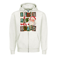 Oatmeal Heather I Love A Man With A Beard Zipper Hoodie - FaDigitalArtStudio