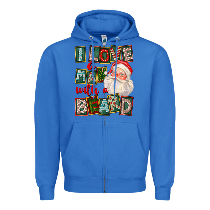 I Love A Man With A Beard Zipper Hoodie by FaDigitalArtStudio | Teevron