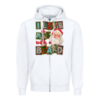 White I Love A Man With A Beard Zipper Hoodie - FaDigitalArtStudio