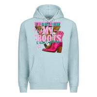 Blue Mist if i cant wear my boots i aint going Premium Hoodie - NancyCooperArtShop