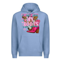 Colony Blue if i cant wear my boots i aint going Premium Hoodie - NancyCooperArtShop