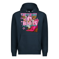 Navy if i cant wear my boots i aint going Premium Hoodie - NancyCooperArtShop