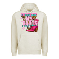 Oatmeal Heather if i cant wear my boots i aint going Premium Hoodie - NancyCooperArtShop