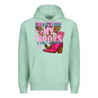Seafoam if i cant wear my boots i aint going Premium Hoodie - NancyCooperArtShop