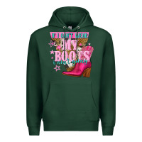 Sports Green if i cant wear my boots i aint going Premium Hoodie - NancyCooperArtShop