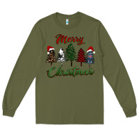 Army Green merry christmas trees Long Sleeve Tee - RanaPortraitStore