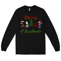 Black merry christmas trees Long Sleeve Tee - RanaPortraitStore