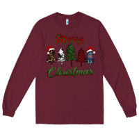 Burgundy merry christmas trees Long Sleeve Tee - RanaPortraitStore