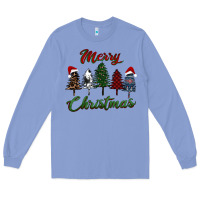 Colony Blue merry christmas trees Long Sleeve Tee - RanaPortraitStore