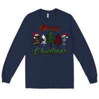 Navy merry christmas trees Long Sleeve Tee - RanaPortraitStore